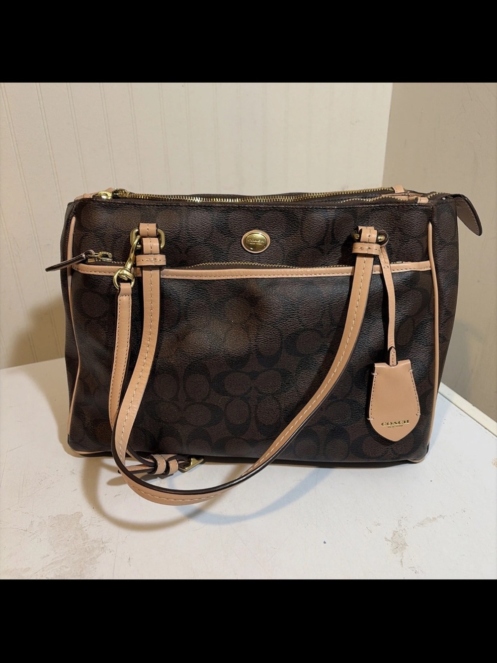 Coach Vintage Peyton Signature Jordan Double Zip Carryall F32838